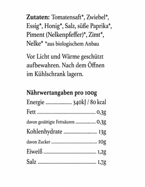 BIO Tomaten Ketchup mit Honig 300g