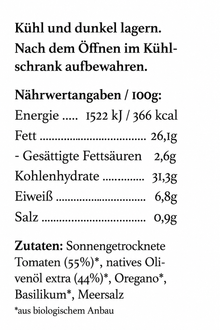 BIO Sonnengetrocknete Tomaten in Olivenöl 180g